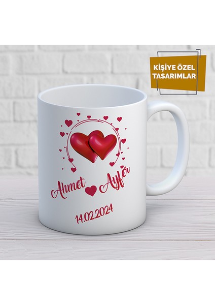Kişiye Özel Isim Yazılabilir Sevgi Temalı Kupa Bardak