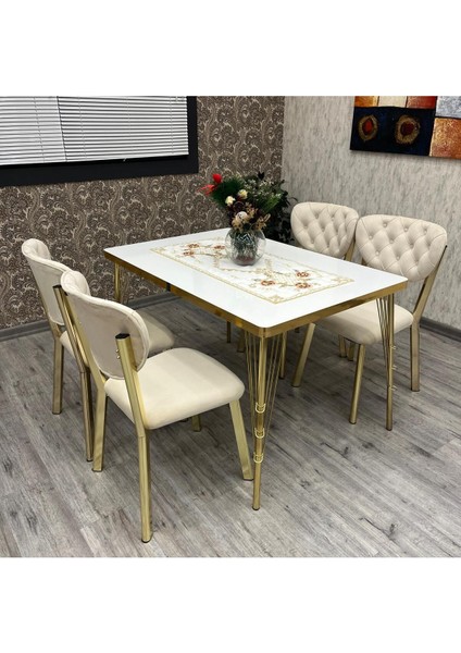 Akuamarin 80-120 Ck Gold Mutfak Masası Takımları , 4 Kişilik Mutfak Masası Takımı fırsatları