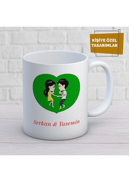 Kişiye Özel Isim Yazılabilir Sevgi Temalı Kupa Bardak