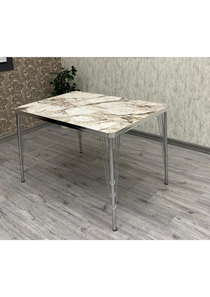 Mutfak Masası Takımı, Salon Masa Takımı 6 Kişilik Mutfak Masası Takımı, Gümüş Benchli Masa Takımı