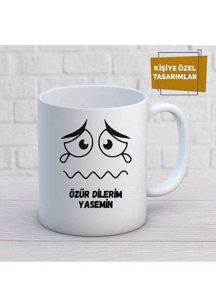 Kişiye Özel Isim Yazılabilir Özür Dilerim Kupa Bardak