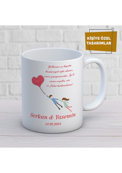Kişiye Özel Isim Yazılabilir Sevgi Temalı Kupa Bardak