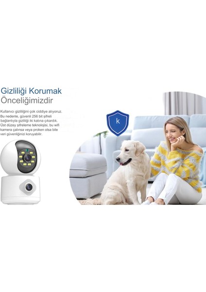 2k Iç Mekan Çift Lensli Güvenlik Kamerası Kablosuz Wifi Kamera Tam Renkli Gece Görüşü 4mp Iç Mekan Dış Mekan 2 Yönlü Ses 1080P Ev Güvenlik Kamerası indirimleri