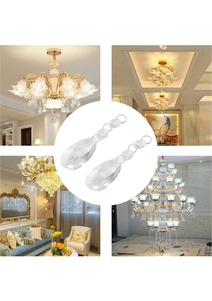 20 Adet Avize Kristalleri, Şeffaf Gözyaşı Kristal Avize Kolye Parçaları Boncuk, Avizeler Için Asılı Kristaller (50MM, Şeffaf),декоративные Подарки (Yurt Dışından) fırsatları