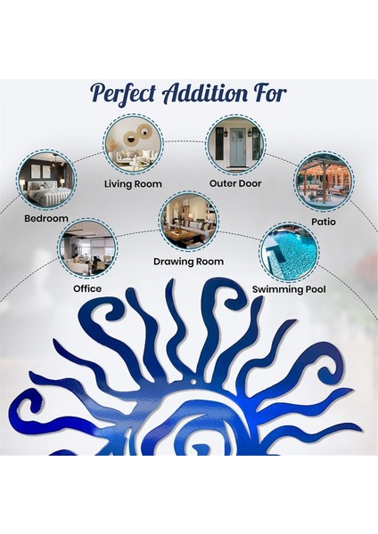 Sun Metal Duvar Sanatı Dış Mekan Dekoru - 11,8 Inç Pas Korumalı Duvar Heykeli - Bahçe Mavisi Için Mükemmel,декоративные Подарки (Yurt Dışından) fiyatları