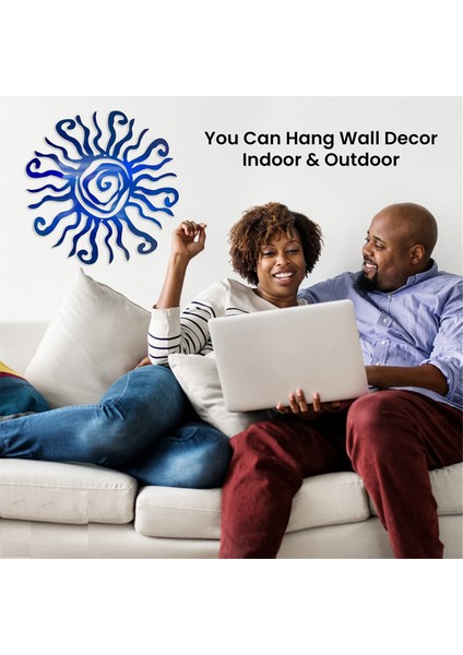 Sun Metal Duvar Sanatı Dış Mekan Dekoru - 11,8 Inç Pas Korumalı Duvar Heykeli - Bahçe Mavisi Için Mükemmel,декоративные Подарки (Yurt Dışından) fırsatları