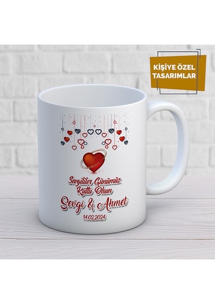 Kişiye Özel Isim Yazılabilir Sevgi Temalı Kupa Bardak