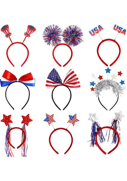 18 Adet Bağımsızlık Günü Şapkalar Yurtsever Kafa Boppers Kafa Bandı Dördüncü 4th Temmuz Parti Aksesuarları Süslemeleri Şekeri,декоративные Подарки (Yurt Dışından) fiyatları