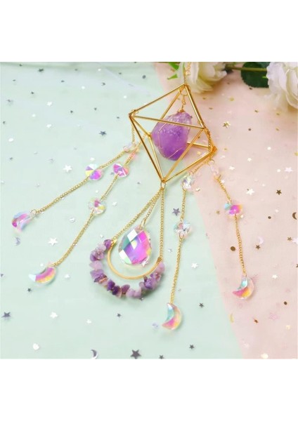 Suncatcher Kristal Boho Dekor, Mor Taş Güneş Yakalayıcı Windows Için Asılı, Yeni Eve Taşınma Manevi Hediye,декоративные Подарки (Yurt Dışından) modelleri