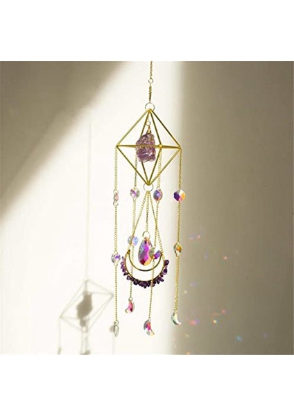 Suncatcher Kristal Boho Dekor, Mor Taş Güneş Yakalayıcı Windows Için Asılı, Yeni Eve Taşınma Manevi Hediye,декоративные Подарки (Yurt Dışından) fırsatları