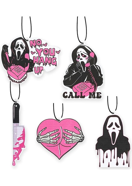 5 Adet Cadılar Bayramı Kolye - Pembe Hayalet Sevimli Araba Iç Aksesuarları Asılı Anime Odası Dekor,декоративные Подарки (Yurt Dışından)