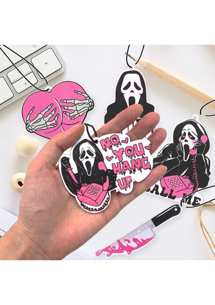 5 Adet Cadılar Bayramı Kolye - Pembe Hayalet Sevimli Araba Iç Aksesuarları Asılı Anime Odası Dekor,декоративные Подарки (Yurt Dışından) fırsatları