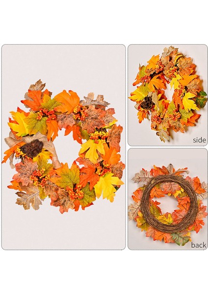 Sonbahar Hasat Festivali Akçaağaç Yaprağı Çelenk Akçaağaç Yaprağı Kırmızı Berry Lotus Rattan Kapı Asılı Sgiving Günü Dekorasyon,декоративные Подарки (Yurt Dışından) fiyatları