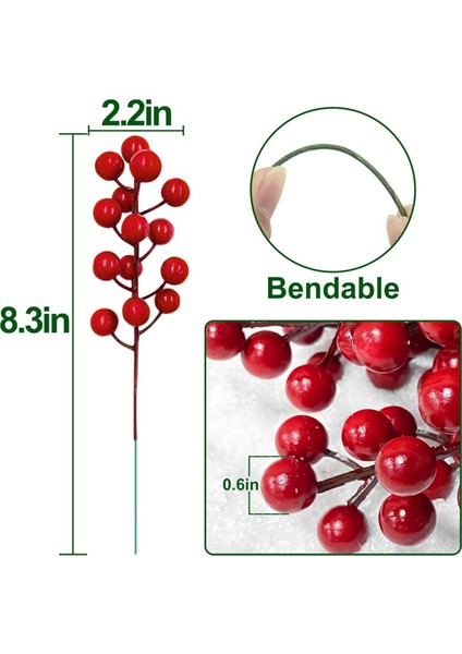 25 Adet 20CM Berry Noel Süslemeleri Kaynaklanıyor, Noel Seçtikleri Dallar Çubuklar Dallar,декоративные Подарки (Yurt Dışından) modelleri