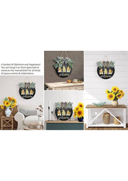 Ön Kapı Için Hoş Geldiniz Tabelaları - Kapı Dekorları Tatiller Için Duvar Süslemeleri - Cüceler, Ayçiçekleri, Siyah Fiyonklu Duvar Dekoru,декоративные Подарки (Yurt Dışından) fırsatları