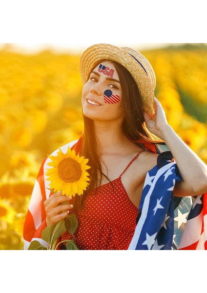 100 Adet Bağımsızlık Günü Çiçek Kol Etiket Yüz ve Kol Bayrak Desen Dekoratif Su Transfer Baskı Etiket,декоративные Подарки (Yurt Dışından) fırsatları