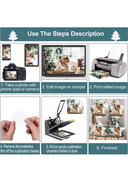 20 Adet Süblimasyon Süs Boşlukları 3 Inç Noel Süs Boşlukları Halat ile Dıy Boşlukları Akrilik Süsler,декоративные Подарки (Yurt Dışından) indirimleri