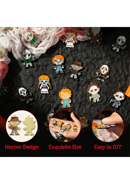 28 Adet Korku Klasik Film Karakteri Charms Cadılar Bayramı Emaye Kolye, Takı Yapımı Için Korku Alaşım Charm Kolye,декоративные Подарки (Yurt Dışından) indirimleri