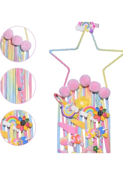Beş Köşeli Yıldız Duvar Asılı Dekor Saç Yaylar Depolama Kemer Kızlar Için Saç Klipleri Hairband Organizatör Şerit Tutucu-2,декоративные Подарки (Yurt Dışından) indirimleri
