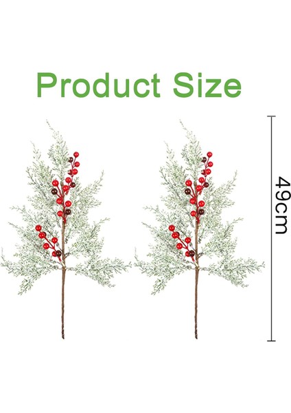 6 Adet Noel Kırmızı Meyveler Kar ile Çam Dalları Kaynaklanıyor 19 Inç Buzlu Sahte Spreyler Yapay Noel,декоративные Подарки (Yurt Dışından) fiyatları