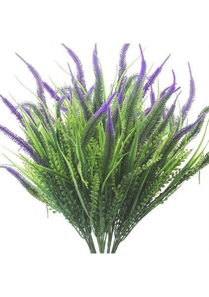 10 Paketler Yapay Bitkiler Açık Çim Çiçekler Uv Dayanıklı Yeşillik Bahçe Sundurma Pencere Kutusu Dekorasyon Mor,декоративные Подарки (Yurt Dışından)