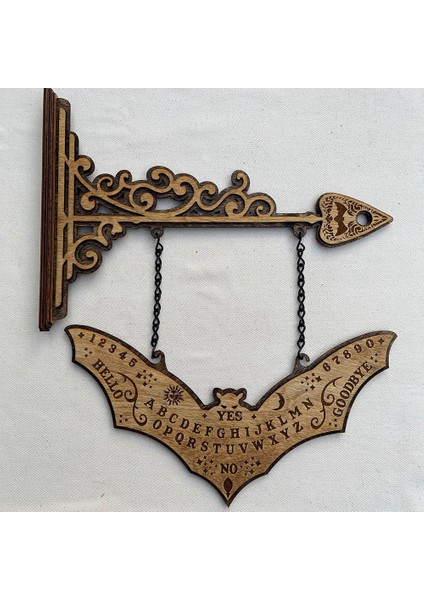Rustik Yarasa Ouija Ruh Tahtası 2 Taraflı Planchette Braketi - Lazer Kazınmış Ahşap,декоративные Подарки (Yurt Dışından) fiyatları