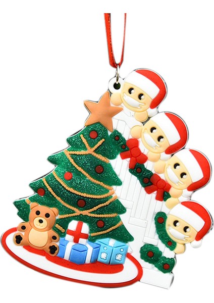 Kişiselleştirilmiş Aile Yılbaşı Ağacı Süsleme Kişiselleştirilmiş Hayatta Kalan Aile Kolye Mini Noel Ağacı Asılı Kolye-4,декоративные Подарки (Yurt Dışından)