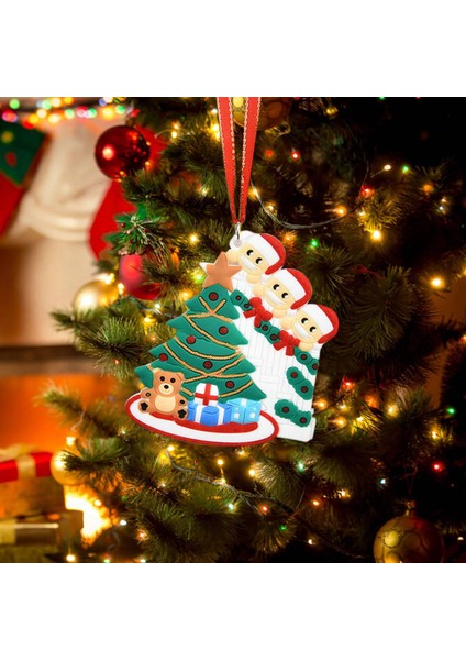 Kişiselleştirilmiş Aile Yılbaşı Ağacı Süsleme Kişiselleştirilmiş Hayatta Kalan Aile Kolye Mini Noel Ağacı Asılı Kolye-4,декоративные Подарки (Yurt Dışından) fırsatları