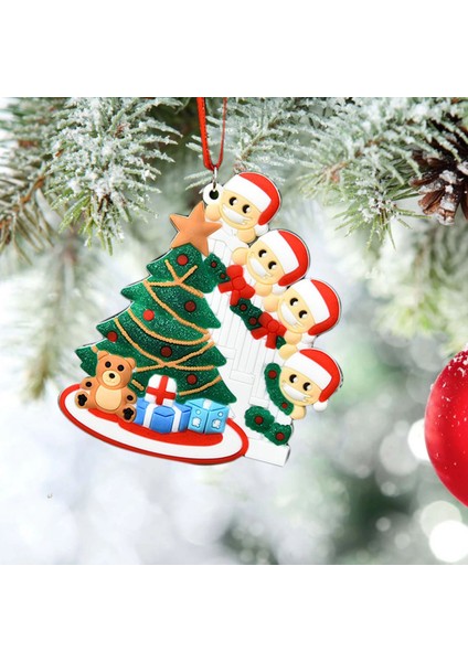 Kişiselleştirilmiş Aile Yılbaşı Ağacı Süsleme Kişiselleştirilmiş Hayatta Kalan Aile Kolye Mini Noel Ağacı Asılı Kolye-4,декоративные Подарки (Yurt Dışından) indirimleri