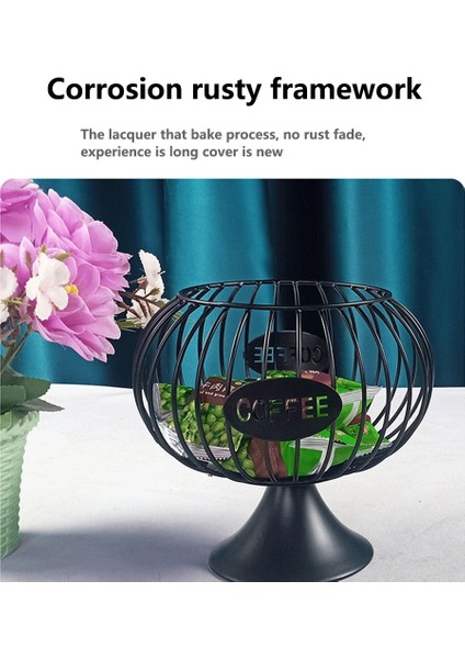Delikli Kahve Kapsül Depolama Sepeti Kahve Pod Tutucu Mutfak Depolama Sepeti Organizatör Ev Cafe Otel Için Siyah,организаторы Кухни (Yurt Dışından)