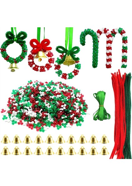 1570 Adet Noel Boncuklu Süs Seti Parti Zanaat Çelenk Şeker Kamışı Noel Asılı,декоративные Подарки (Yurt Dışından)