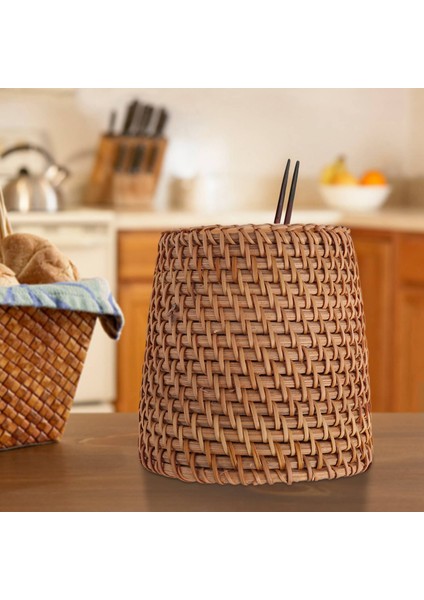 Rattan Yemek Çubukları Tüp Kürek Kaşık Kova Yemek Bıçakları Çatal Sofra Saklama Kutusu Sepetleri Organizatör B,организаторы Кухни (Yurt Dışından)
