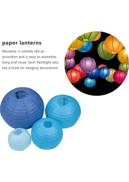 20 Adet 6 Inç-12 Inç Mavi Kağıt Fenerler Çin Japon Çeşitli Boyutlar ve Renkler Düğün Parti Için Lampion Asılı Açık Diy Dekor, (Yurt Dışından) modelleri