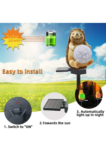 Açık Güneş Enerjili Bahçe Işıkları Kirpi Dekorasyon Işıkları Renk Değiştiren LED Su Geçirmez Bahçe, Veranda,(Yurt Dışından) indirimleri