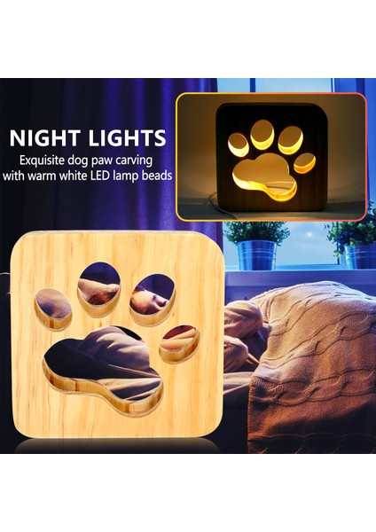 LED Gece Işıkları Gece Lambası Yatak Odası Için Delikli Masa Lambası Dekor Yatak Odası Oturma Odası Pet Lover Için USB Destekli.,декоративное Освещение (Yurt Dışından)