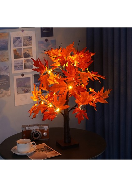 Sonbahar Dekorasyonu Akçaağaç Yaprağı Ağaç Işıkları 24, 60CM Işık Ağacı ile Sonbahar Yaprakları Dekorasyonu Masa Sonbahar Için, (Yurt Dışından) fırsatları