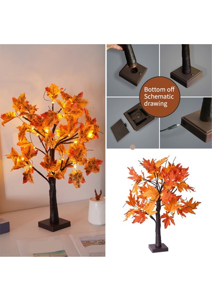 Sonbahar Dekorasyonu Akçaağaç Yaprağı Ağaç Işıkları 24, 60CM Işık Ağacı ile Sonbahar Yaprakları Dekorasyonu Masa Sonbahar Için, (Yurt Dışından) indirimleri