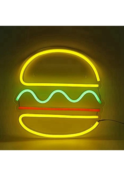 Hamburger Neon Işık Neon Burcu USB Powered Duvar Sanatı Işık Neon Dekor Ev Dekorasyon Parti Düğün Mağaza Restoran Için,(Yurt Dışından) fiyatları
