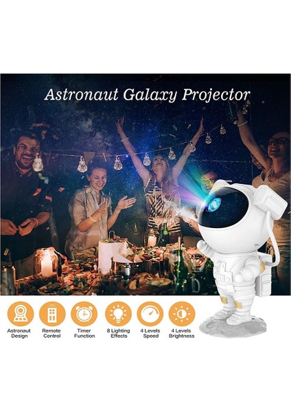 Astronot Galaxy Yıldız Projektörü Yıldızlı Gece Işığı, Bulutsusu, Zamanlayıcı ve Uzaktan Kumandalı Astronot Işık Projektörü, Çocuklar Için,декоративное Освещение (Yurt Dışından)