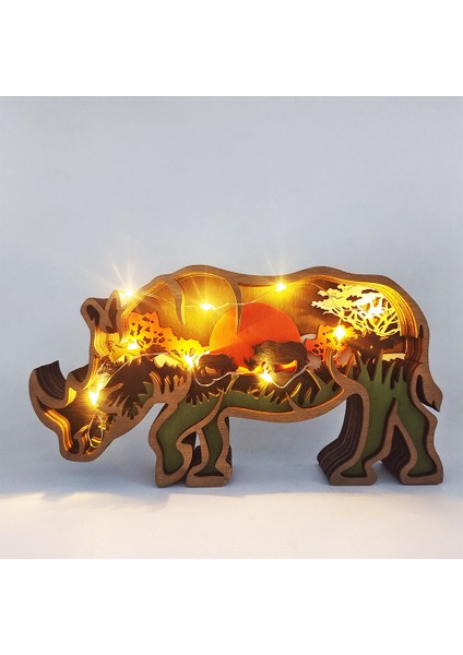Ahşap Hayvan Heykeli Ofis Ev Dekor Zanaat Süsleme (Işıklarla) (Yurt Dışından) fiyatları