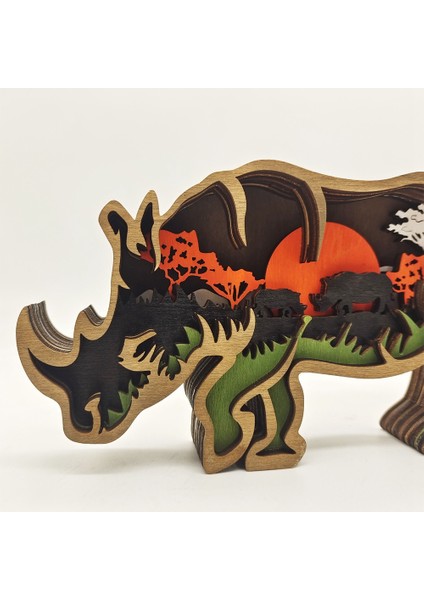 Ahşap Hayvan Heykeli Ofis Ev Dekor Zanaat Süsleme (Işıklarla) (Yurt Dışından) modelleri