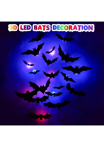 36 Adet Cadılar Bayramı Dekorasyon 3D Siyah Pvc Yarasa Cadılar Bayramı Partisi Dıy Dekor Duvar Sticker Bar Odası Cadılar Bayramı Partisi Korkunç Sahne,декоративное Освещение (Yurt Dışından)