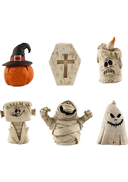 Cadılar Bayramı Masa Üstü Süslemeleri, Cadılar Bayramı Süslemeleri Gotik Ürkütücü Mumya Reçine Heykelcik (Yurt Dışından)