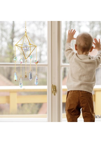 Kristal Güneş Yakalayıcı, Gökkuşağı Prizması, Pencere Güneş Yakalayıcı, Altın Kaplama Göksel Güneş Yakalayıcı, Kristalli Boho (Yurt Dışından) fırsatları