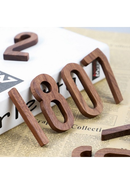 Siyah Ceviz Numarası Dekoratif Sayısal Kombinasyon Duvar Dekorasyonu Dıy Arap Rakamları Ev Dekor Ahşap Ev Numarası, 9 (Yurt Dışından) modelleri