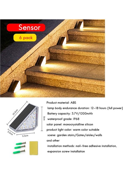 LED Güneş Enerjili Merdiven Işık Su Geçirmez Güneş Peyzaj Işık Açık Avlu Duvar Işık Indüksiyon Işık Için Sıcak Işık 2 Adet,(Yurt Dışından) indirimleri