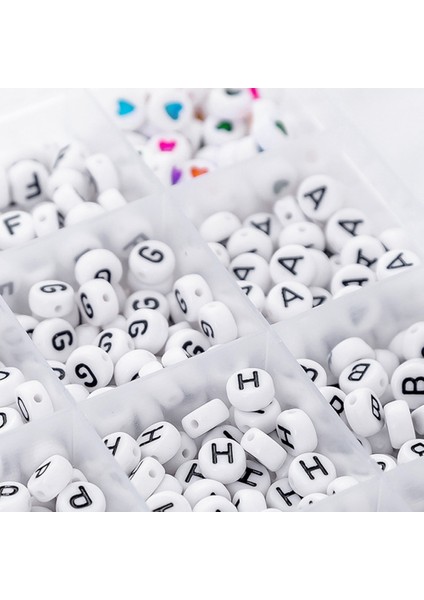 1200 Adet Az Beyaz Düz Yuvarlak Siyah Mektup Ingilizce Alfabe Akrilik Boncuk Seti Dıy Takı Bilezikler Kolye Yapımı (Yurt Dışından) fırsatları