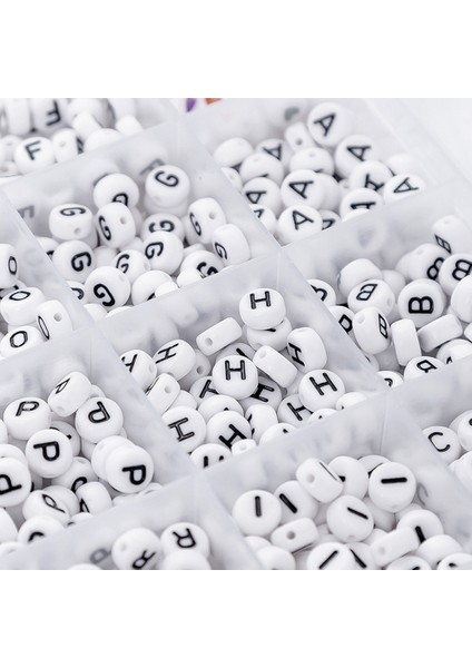 1200 Adet Az Beyaz Düz Yuvarlak Siyah Mektup Ingilizce Alfabe Akrilik Boncuk Seti Dıy Takı Bilezikler Kolye Yapımı (Yurt Dışından) indirimleri