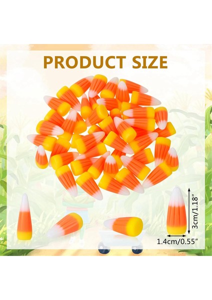 50 Adet Cadılar Bayramı Reçine Şeker Mısır Yapay 3D Şeker Mısır Boncuk Güz Sahte Mısır Scrapbooking Bezemeler (Yurt Dışından)