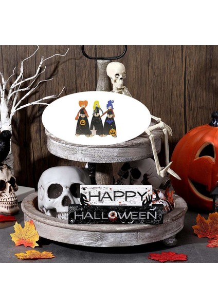 3 Adet Mini 3D Cadılar Bayramı Ahşap Tabelalar Standı ile 7.9 Inç x 3.15 Inç Dekoratif Tabela Masa Üstü Sanat Dekoru Ahşap Bloklar (Yurt Dışından) fırsatları